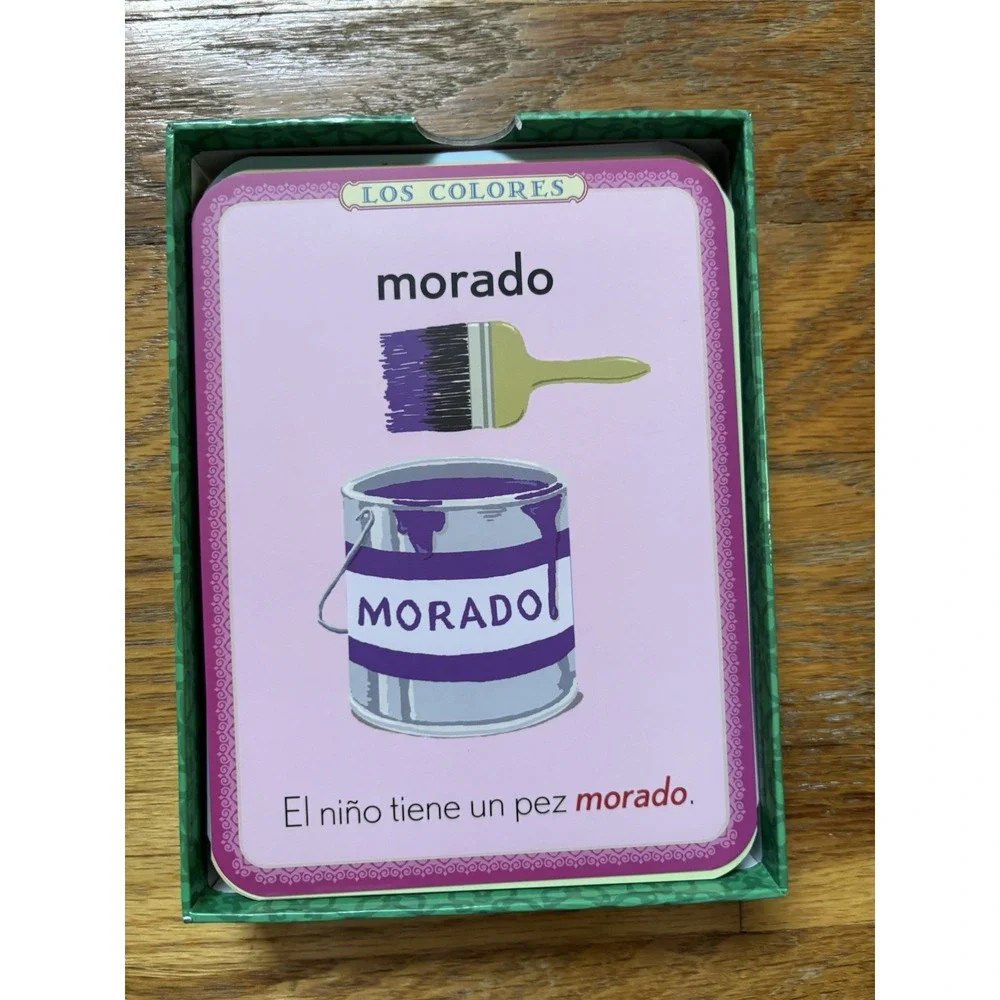 eeBoo 56 SPANISH Flash Cards Basic Vocabulary Illustrated Pronunciation Guides